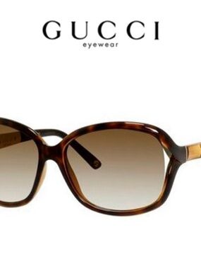 Gucci Women’s Tortoiseshell Brown Gradient Sunglasses with Bamboo Accents